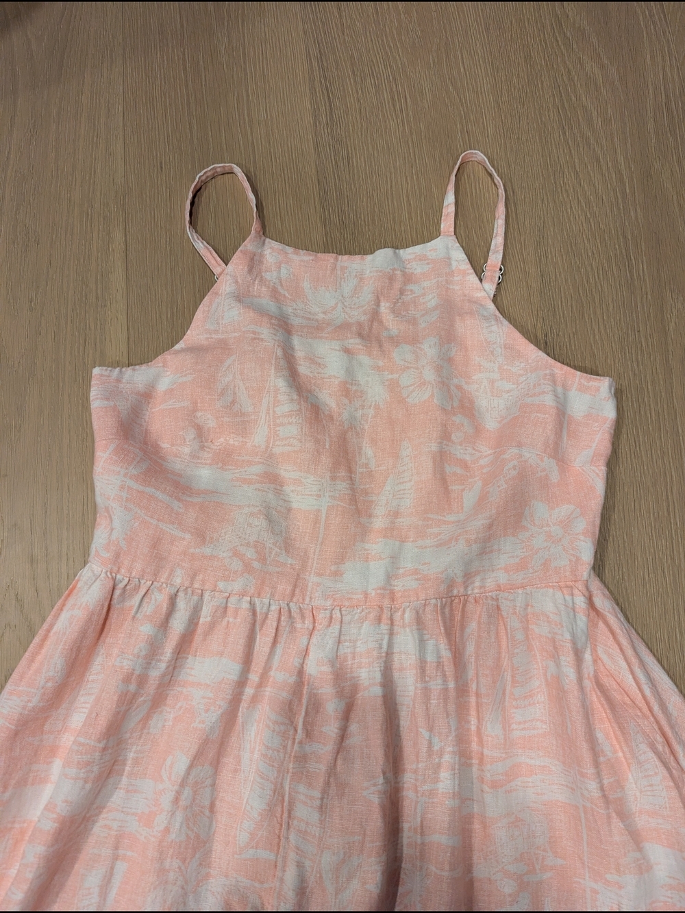 Lands' End Peach and White Linen Dress - Picture 8 of 8